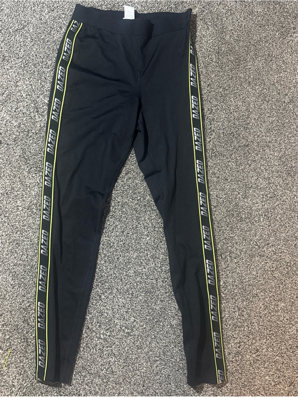 Forever 21 Athletic Leggings (M) Medium Dazed w/ Neon Trim Black